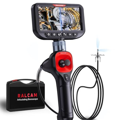 Ralcam 360° Articulating Borescope Dual Lens, 0.25in Slim Probe - size: 5FT Flexible Cable-6.5mm Lens