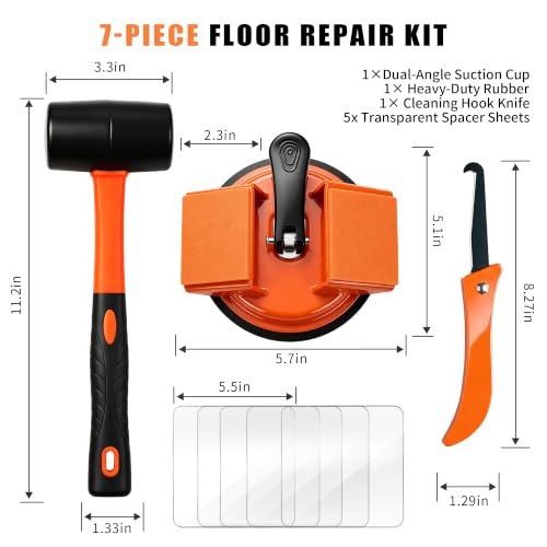 Heavy-Duty Floor Gap Fixer Tool with 45° Double-Sided Strike & Suction Cup