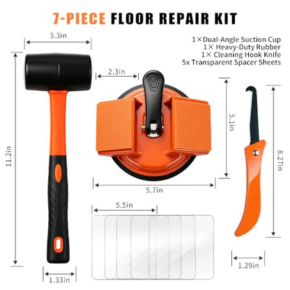 Heavy-Duty Floor Gap Fixer Tool with 45° Double-Sided Strike & Suction Cup