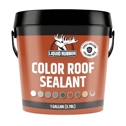 Liquid Rubber Color Roof Sealant - Flat & Metal, White, 1 Gallon - color: White, size: 1 Gallon