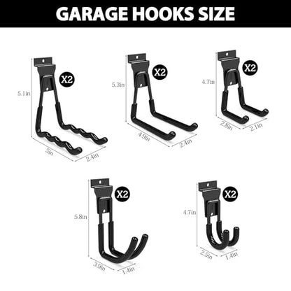 3-H Slatwall Hooks 10 Pack Heavy Duty Multi Sizes, Slatwall Accessories - color: Black, size: 10