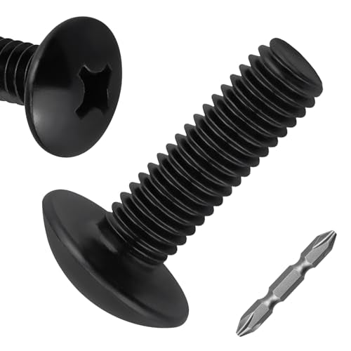 100pk M4 x 12mm Black Truss Head Machine Screws, 304 SS + Bit - size: M4-0.7 x 12mm