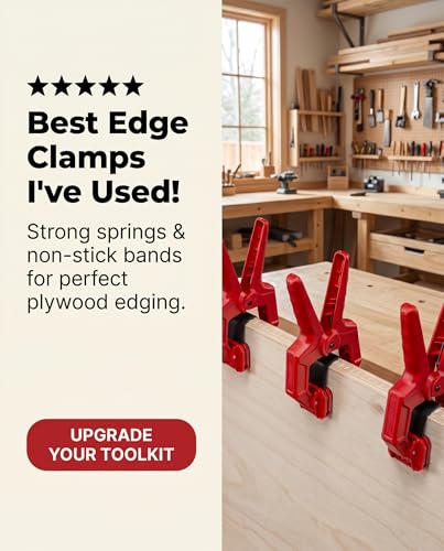 VMTW Band Clamp 6 pack for edge clamping, banding on shelving, cabinet edges, plywood edging, laminations