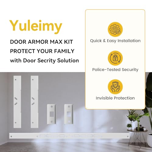 Door Frame Reinforcement Kit, Anti Kick Strike in Door Security, White - size: 5 PCS White