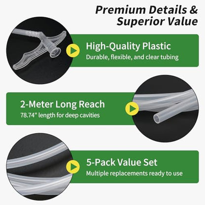 Spray Foam Nozzle Extension Hose for Gap Filling, 78.74 in, 5 Pack