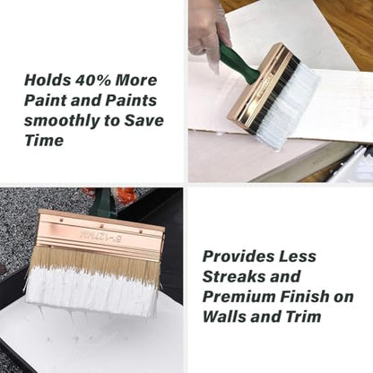 King Origin Deck Stain Brush, 8 Inch with 5 Pcs Paint Scrapers