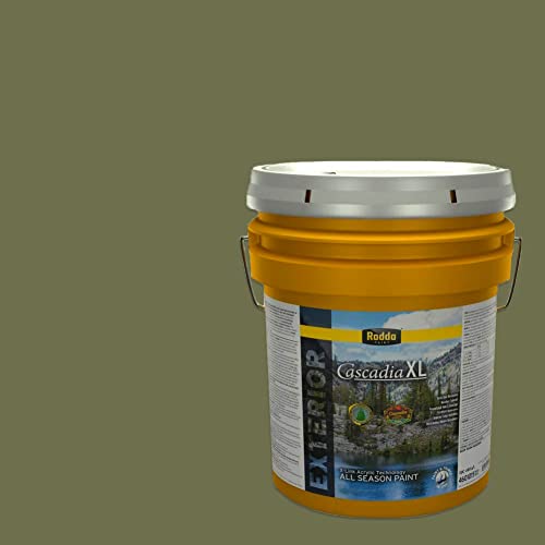 Rodda Paint CASCADIA XL Exterior Satin Paint & Primer in One, 5-Gallon, Old School - color: Old School, size: 640 Fl Oz (Pack of 1)