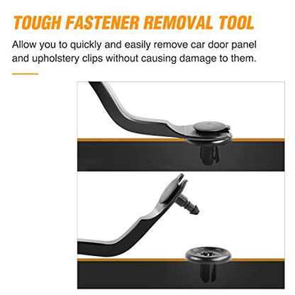 GOOACC Car Panel/Upholstery Remover Ergonomic Stainless Steel Fastener Remover - Easily Removes Plastic Fasteners,Reduces Damage to Panels and Loss of Clips - color: Red, size: 1Pc Remover
