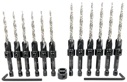 FTG USA 6 Pc #8 (11/64") 6 Pc #10 (3/16") Tapered Countersink Drill Bit Set - size: #8#10, style: Same Sort 6 Pc