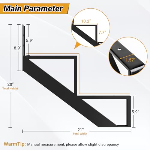 Steel Stair Step Riser, Metal Stair Stringer 2-Step 3 Pack - size: 2 Step