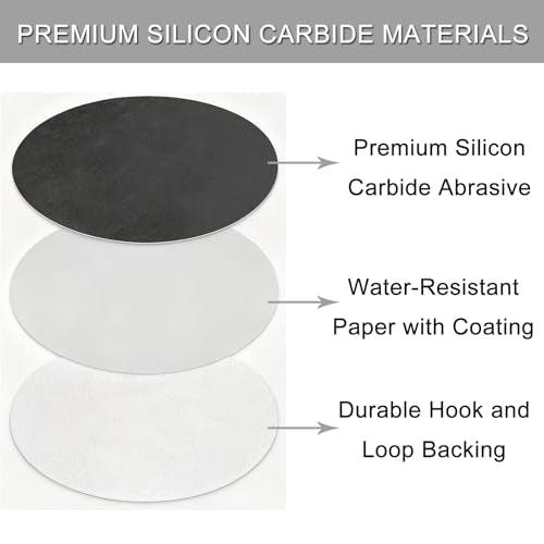 50Pcs 5 Inch Hook and Loop Sanding Discs, 400 Grit Wet Dry Round Sandpaper - style: Grit 400