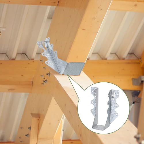 55 PCS 2x6 Steel Joist Hangers, 20 Gauge Galvanized Brackets for Wood