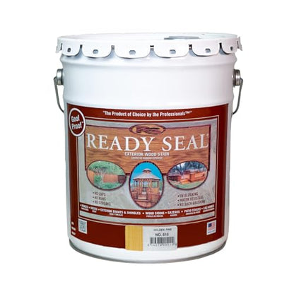 Ready Seal Exterior Wood Stain & Sealer, Golden Pine, 5 Gallon - color: Golden Pine, size: 5 Gallon