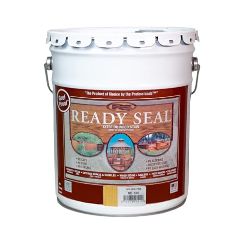 Ready Seal Exterior Wood Stain & Sealer, Golden Pine, 5 Gallon - color: Golden Pine, size: 5 Gallon