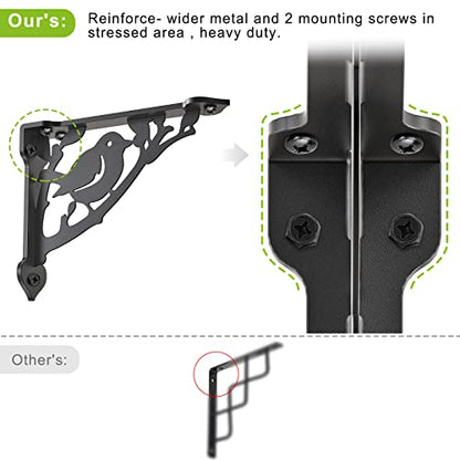 SELEWARE 2 Pack 8" Heavy Duty Shelf Brackets, Bird Decorative L Brackets - size: 8 Inch, style: Bird-2 pack