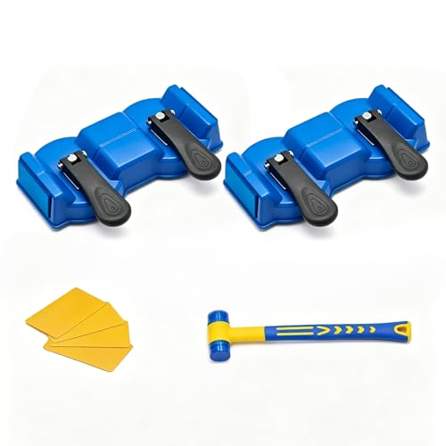 Floor Gap Fixer Tool, 2PCS Double-Head Vacuum Suction Cup Repair Tool, Durable Hammer and 5pcs Sticky Pads, for Laminate, Vinyl, Wood & Tile Flooring