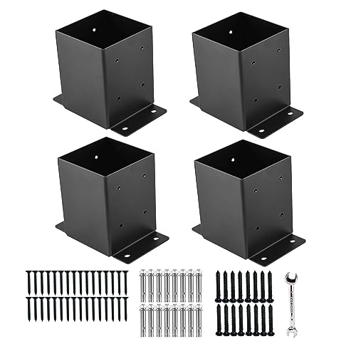 4"x4" Post Base,Post Brackets(Inner Size 3.6"x3.6") 4PCS - size: 4''X4''