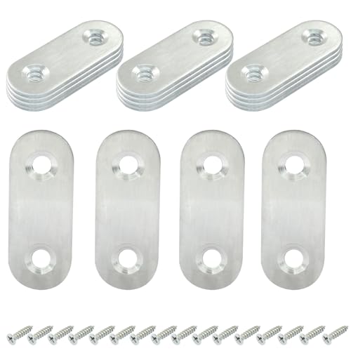16 Pack 1.5 Inch Stainless Steel Flat Plate Straight Bracket - size: 1.5"- 40mm -Silver
