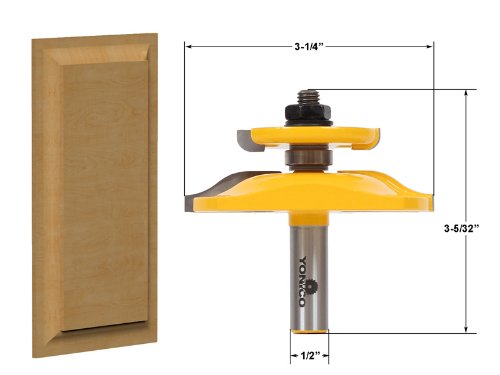 YONICO Raised Panel Cabinet Door with Back Cutter Router Bits 3-1/4-Inch Ogee 1/2-Inch Shank 12143 - style: Ogee - 3-1/4" Diameter - 1/2" Shank