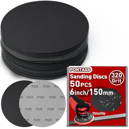 Sanding Discs,50Pcs 6 Inch 320 Grit Hook and Loop Sandpaper - style: 320 Grit