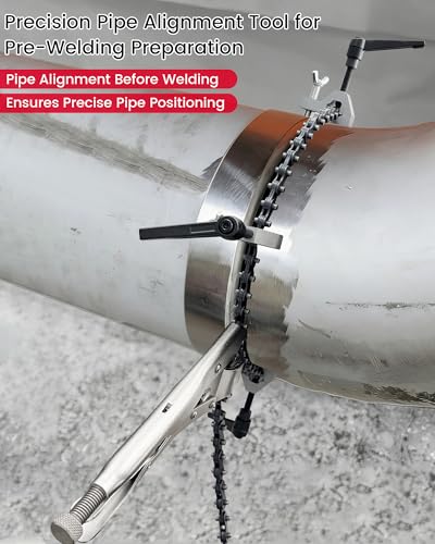 Adjustable Pipe Alignment Chain Pliers Clamp for up to 14" Round Pipes