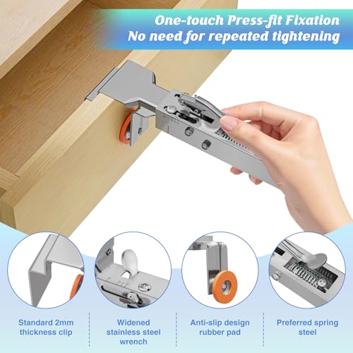 2 Pack Drawer Front Installation Clamps, Quick-Install Drawer Fixing Clamp