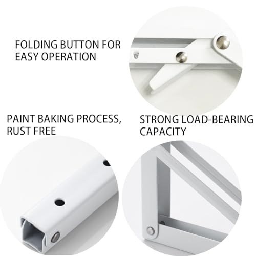 White Folding Shelf Brackets Max. Load 220 lb, Heavy Duty DIY Wall Mounted Shelf Bracket Space Saving for Table Work Bench (12 INCH-2PCS) - size: 12 INCH-2PCS