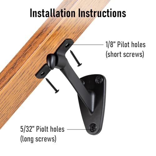 HOME MASTER HARDWARE Handrail Bracket for Stairs,Matte Black, 6 Pack - color: Matte Black, size: 6 Pack