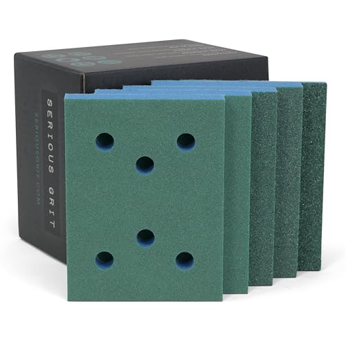 Serious Grit - 3x4 5mm Foam Sanding Pads Assortment - 10 Pack Box - size: Mixed Grit, style: 5mm Foam
