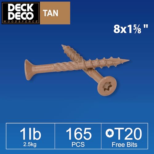 Wood Screws#8 x 1-5/8" Exterior Deck Screws165pcs(approx)1 lb/Box - size: #8x1-5/8"