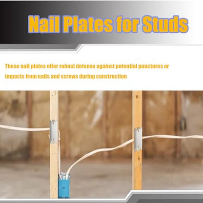 Nail Plates for Wood Studs, 1.5 x 2.5 Inch Sharp Pointed Prongs, Cable Wire Protector Plate, Anti-Nail Protection Plate Shield, Protecting Plumbing and Wiring (2.5in-200pcs) - color: 2.5in-200pcs