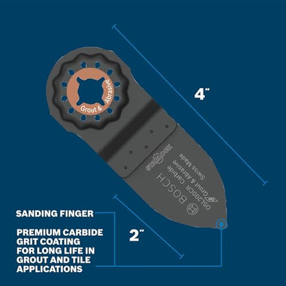 Bosch OSL200CR 2 in. Starlock® Oscillating Multi Tool Carbide Grit Sanding Finger - size: 2 In., style: Industrial