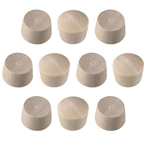 uxcell Wood Button Top Plugs 3/8 Inch Cherry Hardwood Furniture Plugs 9/25 Inch Height 50 Pcs - size: 3/8"x9/25"