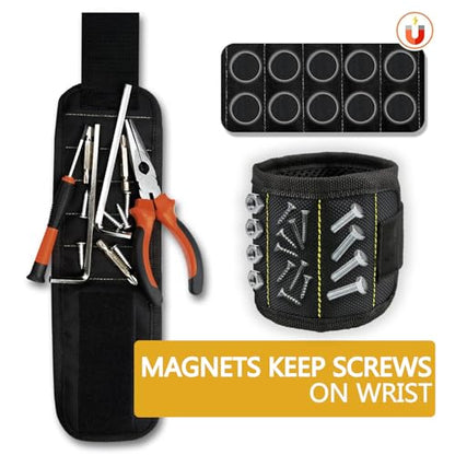 Magnetic Wristband for Holding Tools with 15 Magnets for Screws and Nails