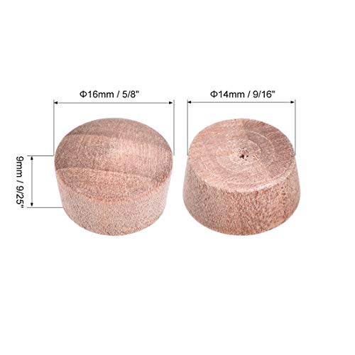 uxcell Wood Button Top Plugs 9/16 Inch Wood Color Hardwood Furniture Plugs 9/25 Inch Height 50 Pcs - size: 9/16"x9/25"