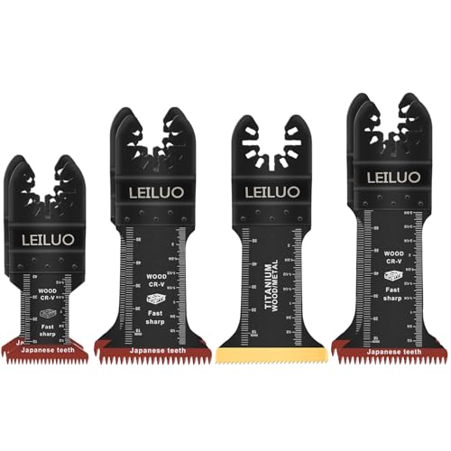LEILUO 7Pcs Oscillating Tool Blades for Wood Metal, Long Multitool Blades