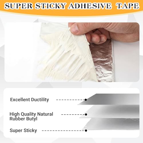 Pangda 4" x 25ft Butyl Tape, Aluminum Flashing Tape - size: 4" X 25ft