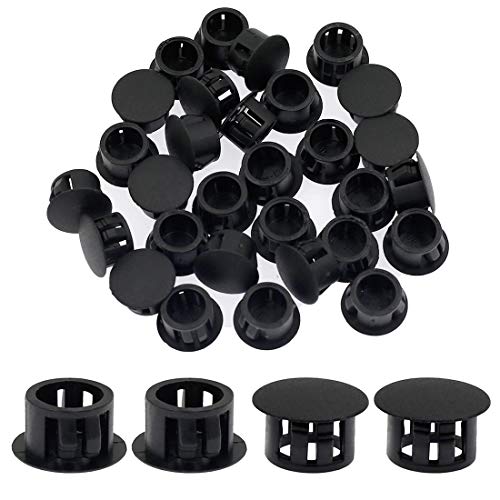 30PCS 13mm (1/2") Black Hole Plugs Plastic - color: Black, size: 13mm (1/2")