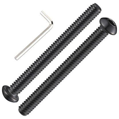 Wensilon (50Pcs) 1/4-20 * 3 Button Head Socket Cap Bolts Screws, 304 Black Stainless Steel, Allen Hex Drive, Bright Finish, Fully Machine Thread - color: Black, size: B 1/4-20*3
