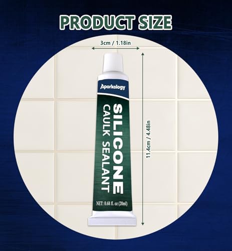 Clear Silicone Caulk Waterproof Silicone Sealant, 0.68 fl.oz(20ml)*2 - size: 20ml*2