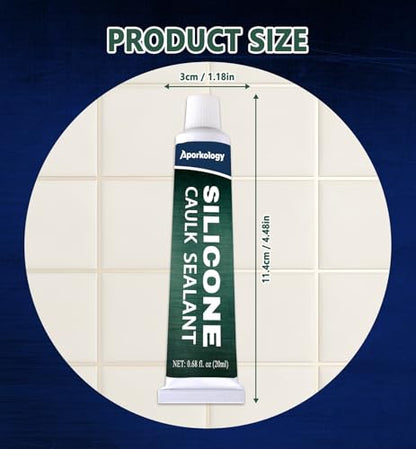 Clear Silicone Caulk Waterproof Silicone Sealant, 0.68 fl.oz(20ml)*2 - size: 20ml*2