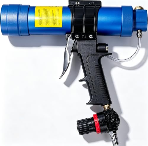Sausage Silicone Caulking Glue Gun,310ml 1/4in Pneumatic Glass Glue Gun With Pressure Gauge Silicone Gun Pneumatic Sausage Caulking Gun Glass Glue Sealant Gun