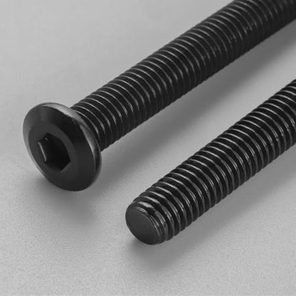 M6-1.0 x 25mm Flat Head Hex Socket Cap Screws Bolts 10Pcs, M6 Bolt 304 Stainless Steel Black Zinc Plated, Full Thread, with Hex Spanner - size: M6 x 25mm