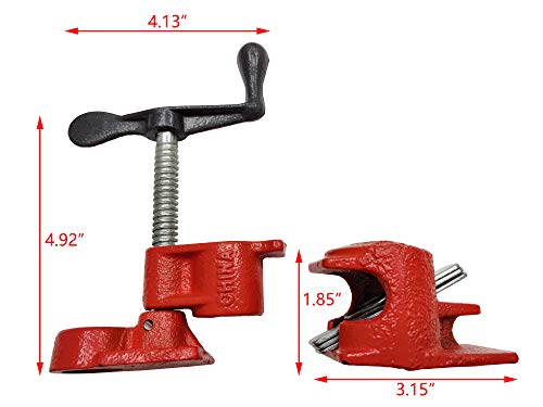FixtureDisplays® 1/2" Wood Gluing Pipe Clamp Set Heavy Duty PRO Woodworking Cast Iron 15063-1PK-FBA