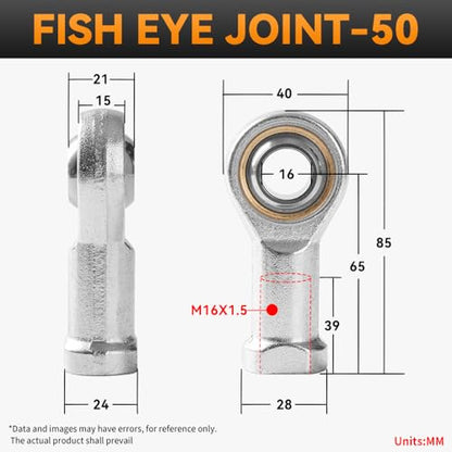 Cylinder Fisheye Joint Bearing Internal Gear Universal Joint Ball Head Connecting Rod Suitable for Pneumatic SC 50 Cylinder - color: FE, size: 50