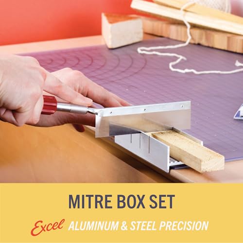 Excel Blades Mini Miter Box & Razor Saw Set, 6-Inch Aluminum - style: Mitre Box Set