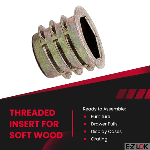 E-Z LOK Knife Thread Insert for Soft Wood, Hex Flanged, M10-1.5, 25 ct - size: M10-1.5, style: 13mm Length