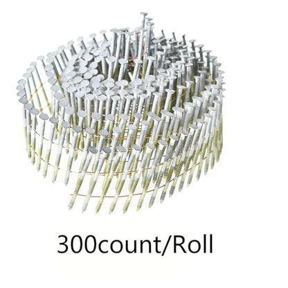 15-Degree Collated Wire Coil Siding Nails 2Inch x 0.092Inch 3600 Count Full Round-Head, Ring Shank, Hot-Dipped Galvanized for Rough Nailing of Lathing and Sheathing Materials - size: 2Inch