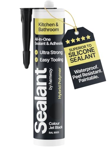 Hemway Kitchen & Bathroom Jet Black Sealant & Adhesive - 300ml 1 Pack - color: Jet Black