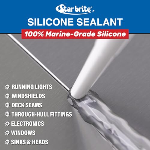 STAR BRITE Marine Silicone Sealant White - Waterproof - size: 10.3 fl oz